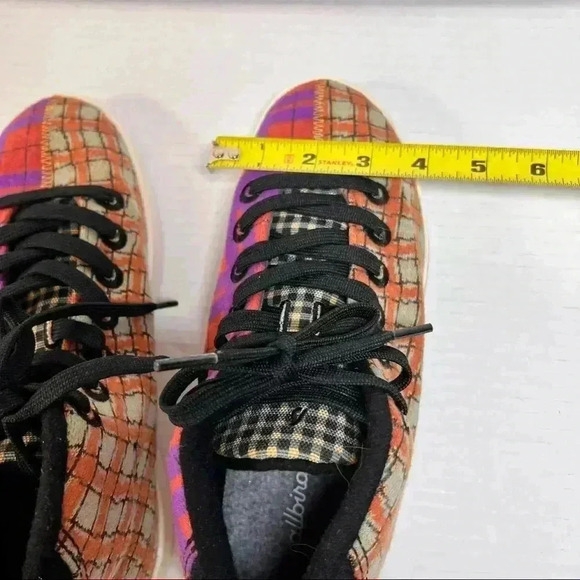 ALLBIRDS WOMENS SIZE 8 WOOL PIPER TARTAN PLAID BRIGHT COLORS PURPLE ORANGE FUNKY - Picture 9 of 10